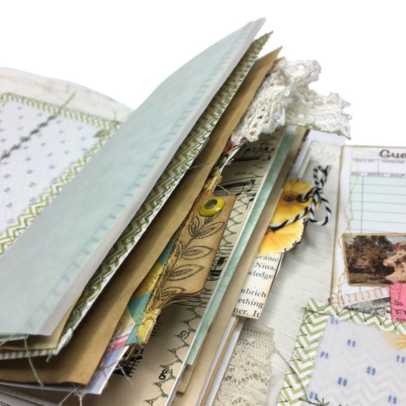 Writing Junk Journal Vintage Style Fabric Cover Diary Includes Ephemera No 15 u - Picture 6 of 10